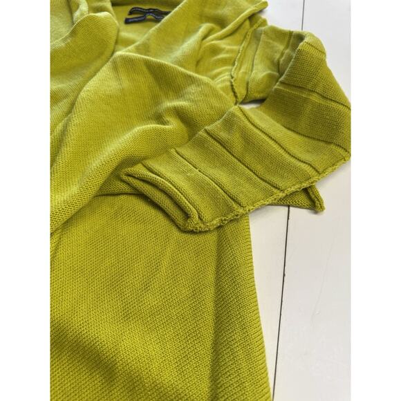 VTG Barbara De Younge Jounge Yellow Green Wool Asymetric Hem Cardigan Sweater OS - Picture 2 of 6